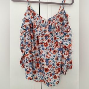Joie Birtha Cold Shoulder Floral Blouse
